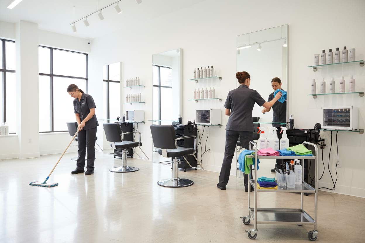 hair salon cleaning