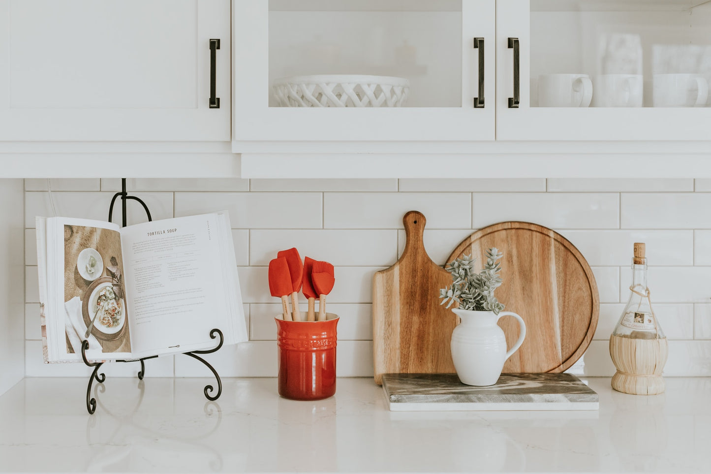 Inside of kitchen cabinets
